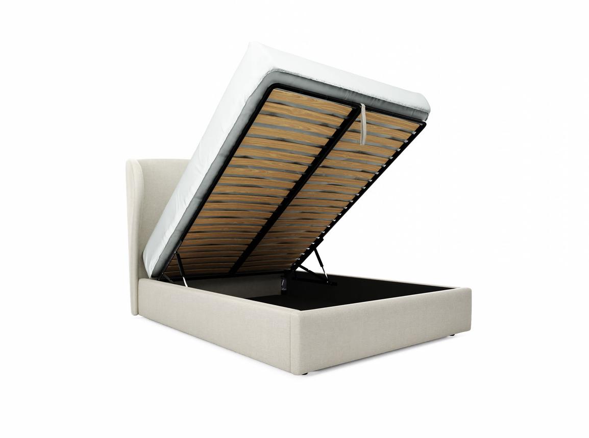 Lupin King Size Ottoman In Shell fabric