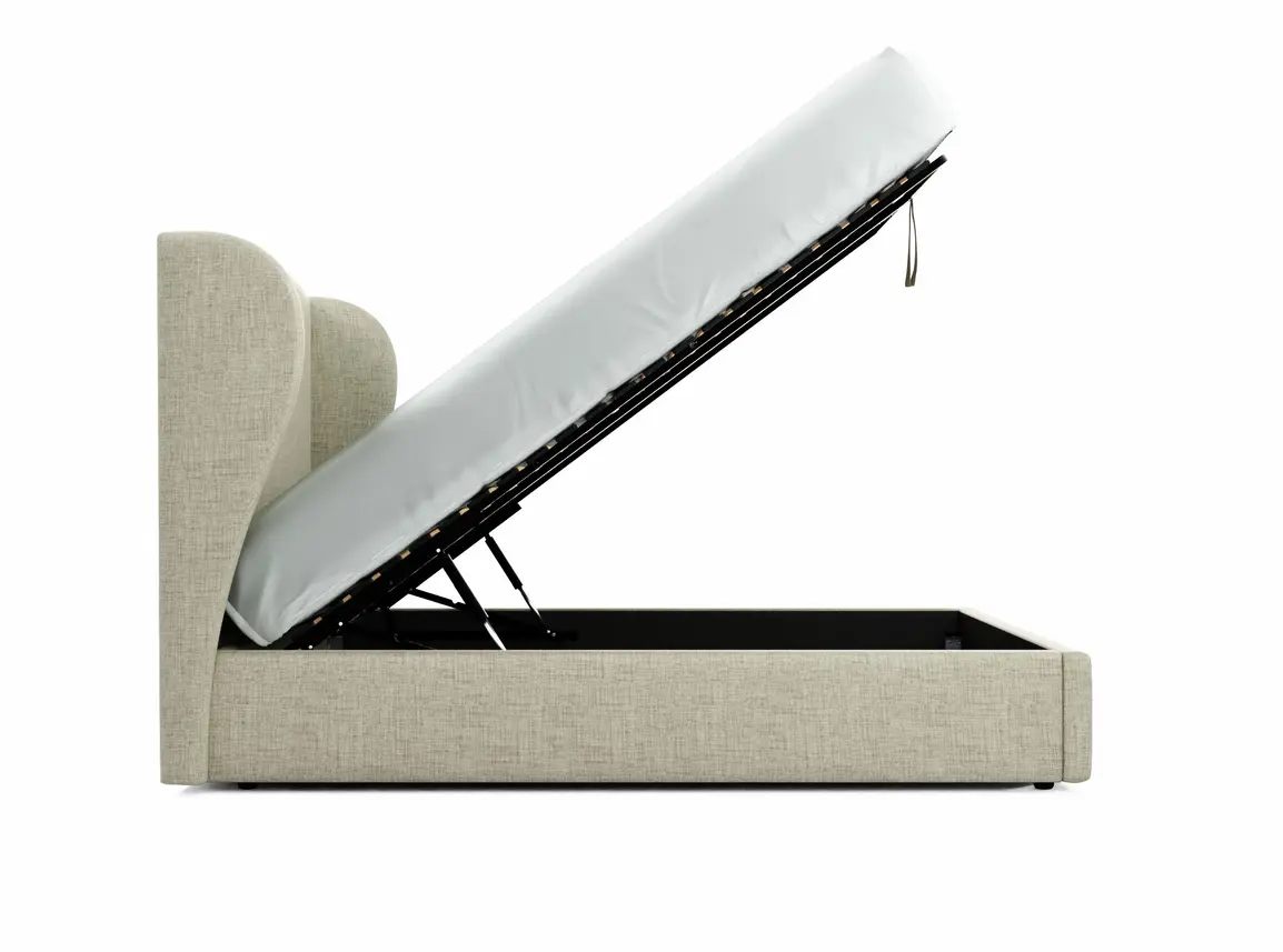 Lupin King Size Ottoman In Dove fabric