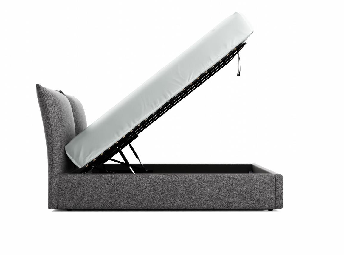 Willow Double Ottoman In Granite fabric