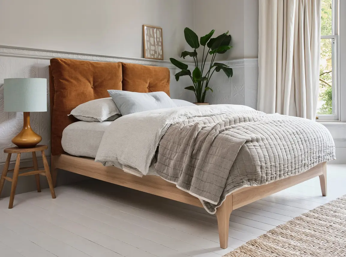 Clove Single Bed In Dove fabric