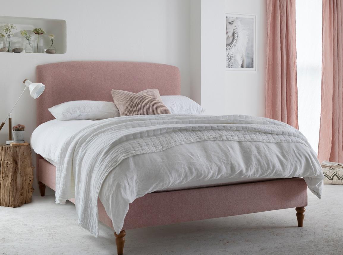 Dahlia European King Size Ottoman In Dove fabric