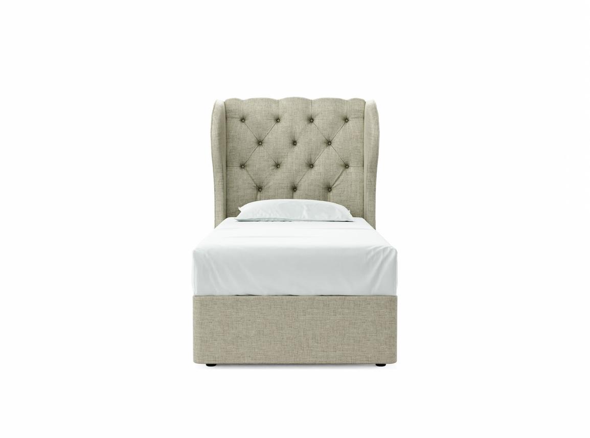 Camelia Single Ottoman In Dove fabric