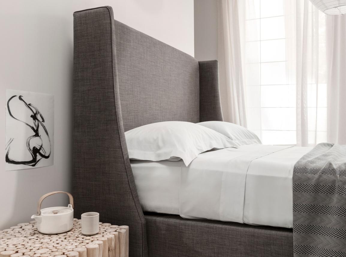 Holly European King Size Bed Frame In Dove fabric