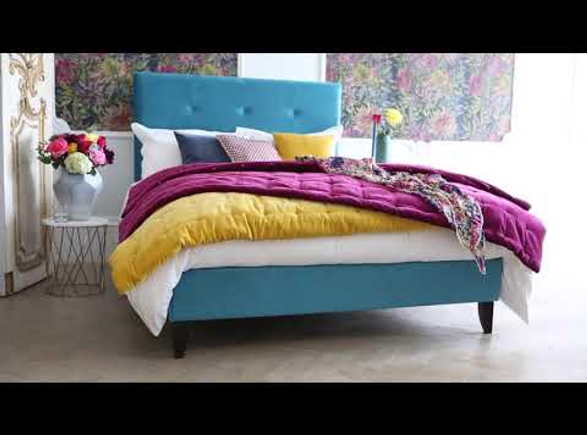 Camelia Single Bed Frame In Dove fabric