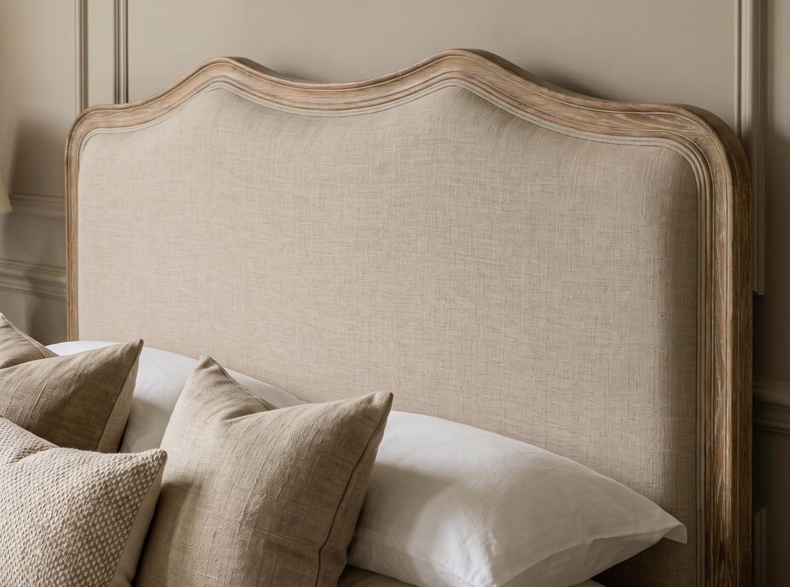 Liquorice Super King Size Bed Frame In Dune House Linen fabric