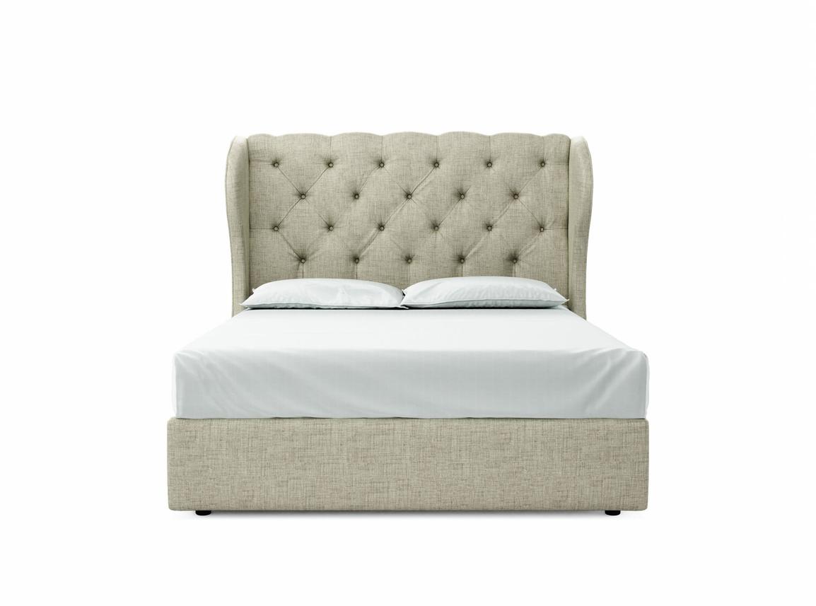 Camelia European King Size Ottoman In Dove fabric