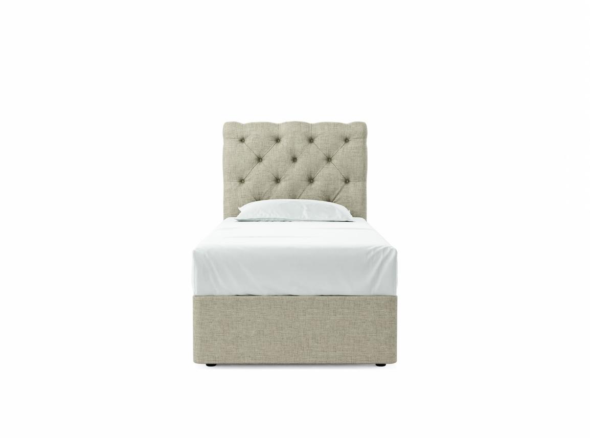 Foxtail Single Ottoman In Dove fabric
