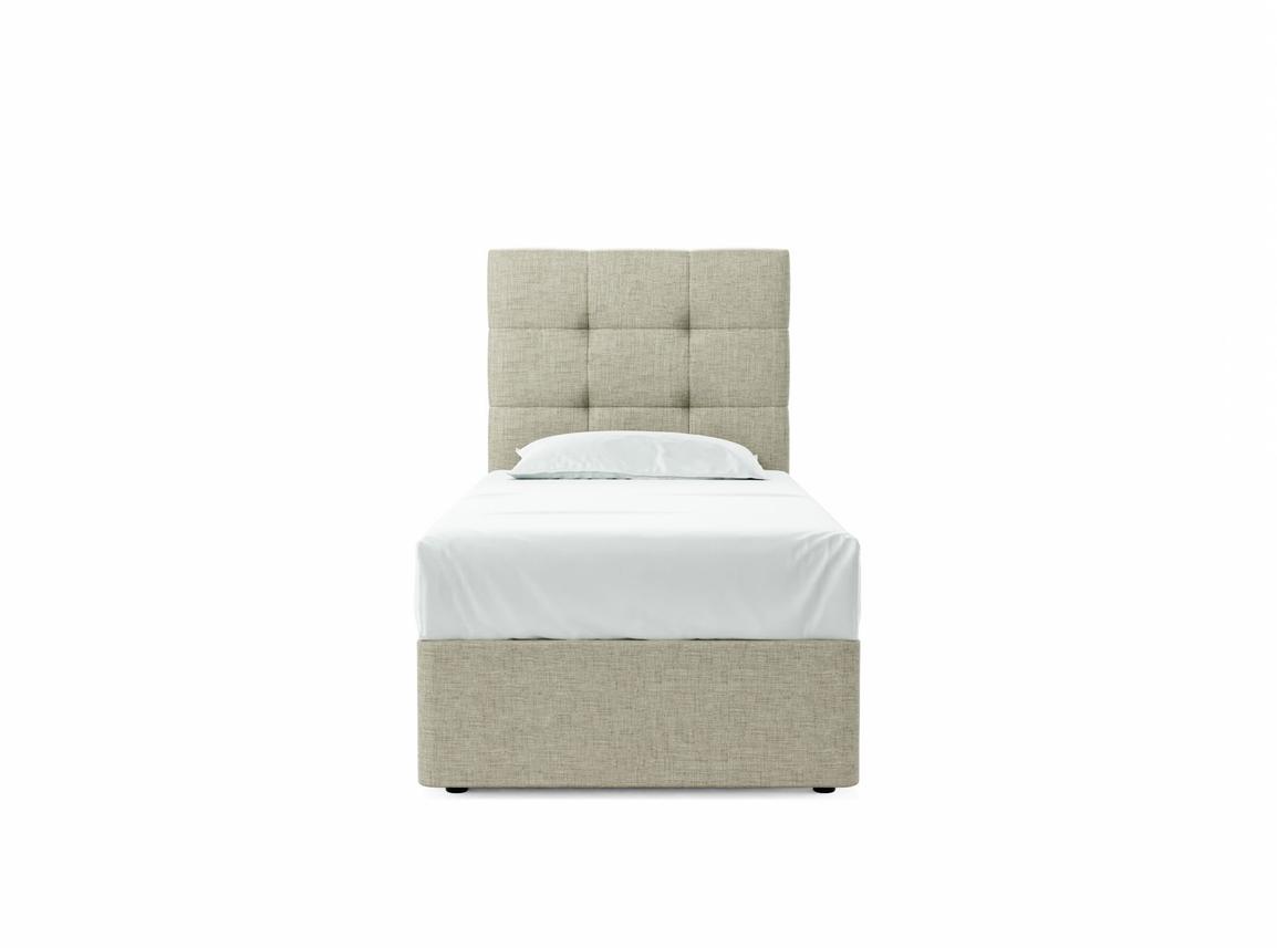 Iris Single Ottoman In Dove fabric