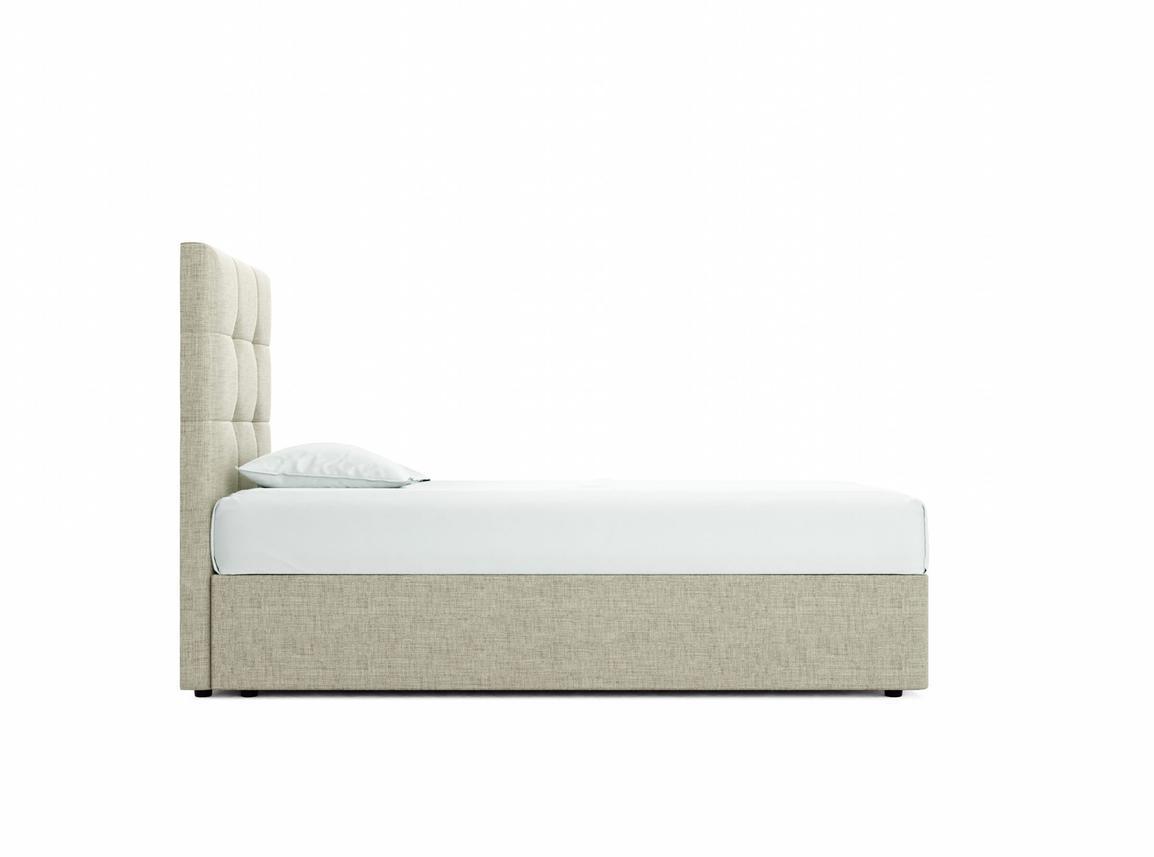 Iris Single Ottoman In Dove fabric