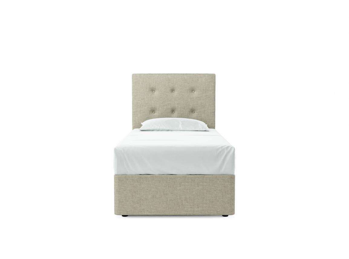 Poppy Single Ottoman In Dove fabric