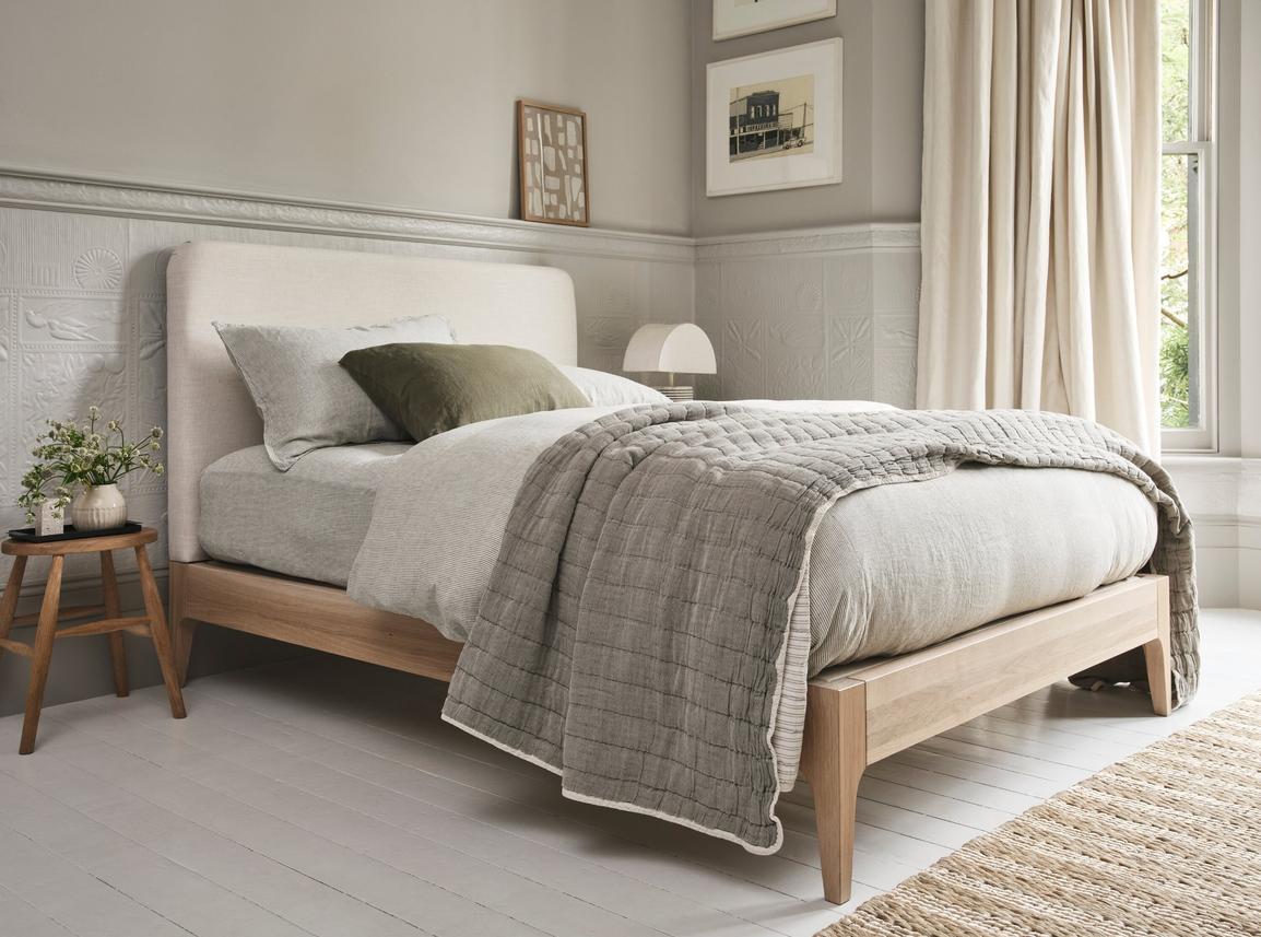 Sage Single Bed Frame In Dove fabric