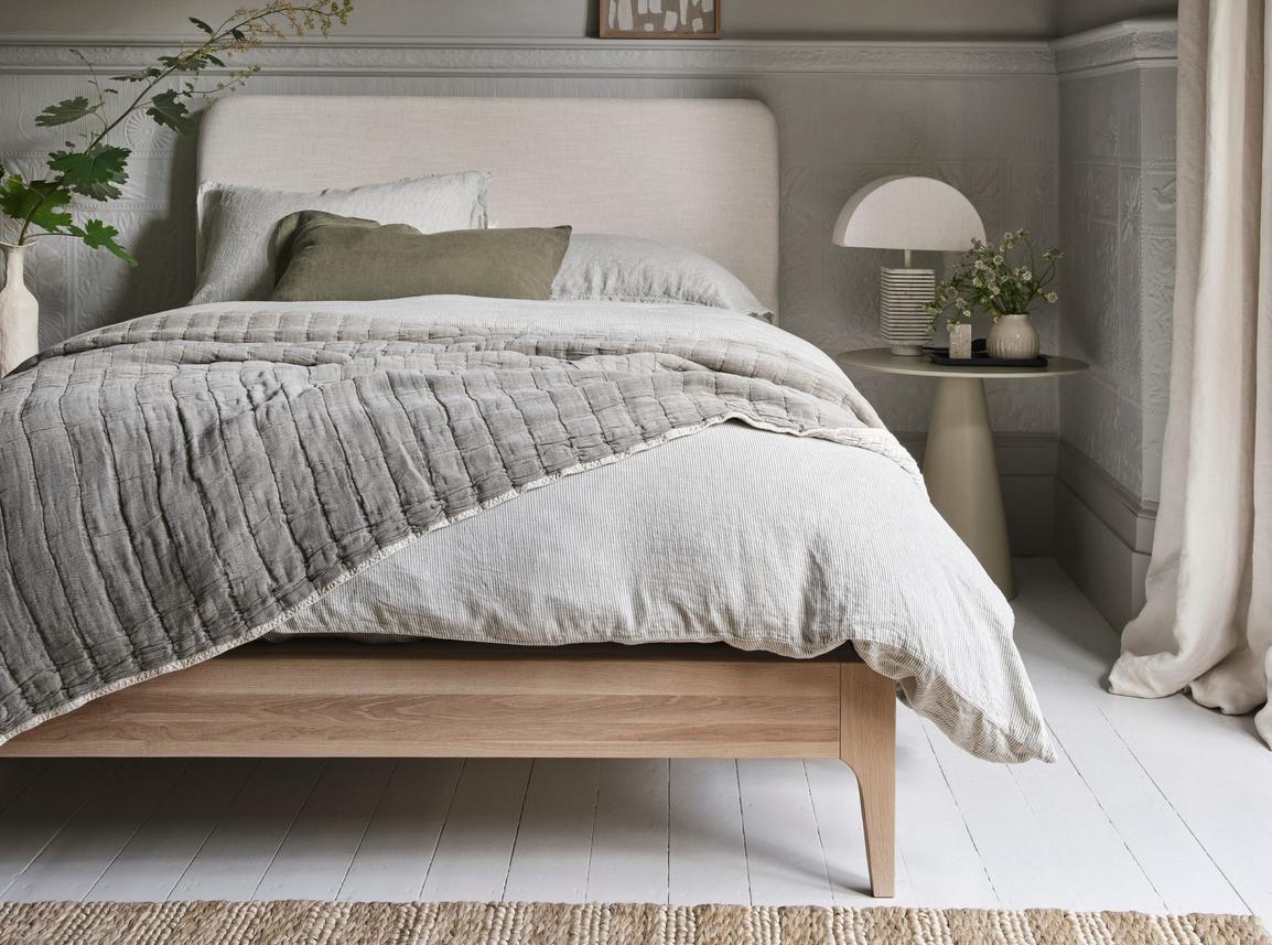 Sage Single Bed Frame In Dove fabric