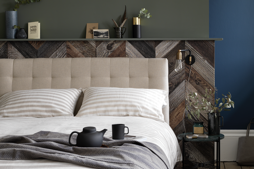 Introduce warm and cosy neutrals into the bedroom with Button & Sprung