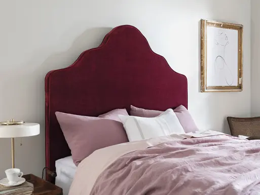 Rose upholstered sale bed with storage