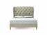 Camelia European King Size Bed Frame In Dove fabric