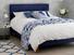Burdock European King Size Bed Frame In Dove fabric