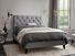Foxtail European King Size Bed Frame In Dove fabric