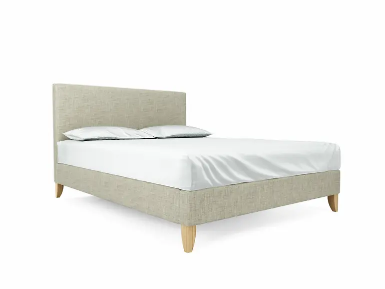 Burdock European King Size Bed Frame In Dove fabric