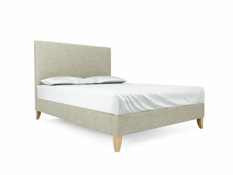 Burdock (Mid) European King Size Bed Frame In Dove fabric