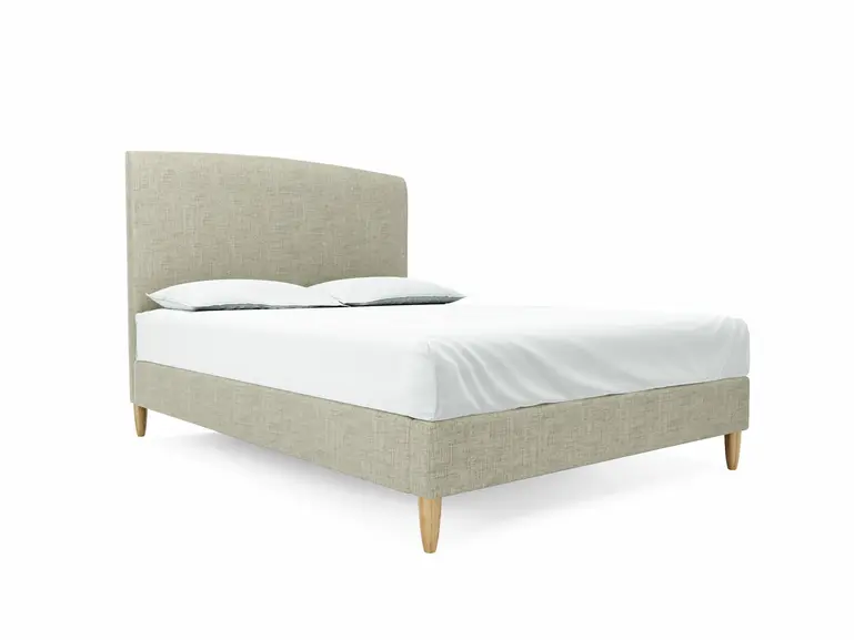 Dahlia European King Size Bed Frame In Dove fabric