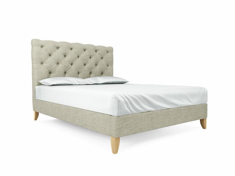 Foxtail European King Size Bed Frame In Dove fabric