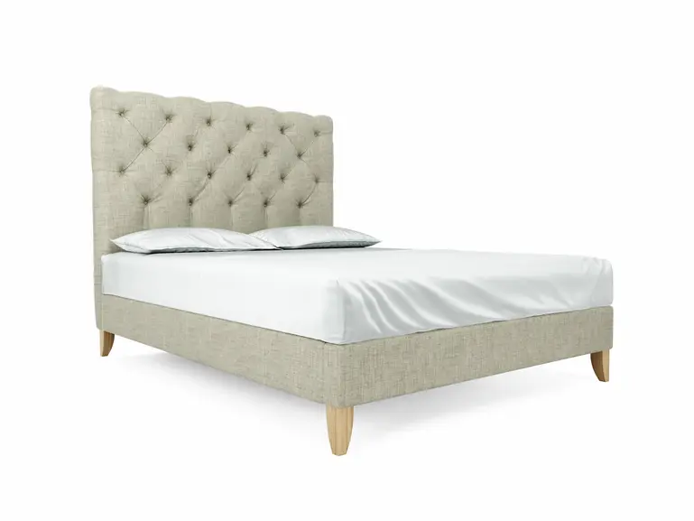 Foxtail (Tall) European King Size Bed Frame In Dove fabric