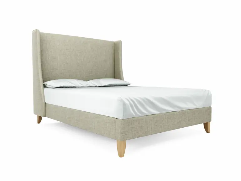 Holly European King Size Bed Frame In Dove fabric
