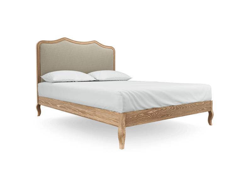 Liquorice King Size Bed Frame In Dune House Linen fabric