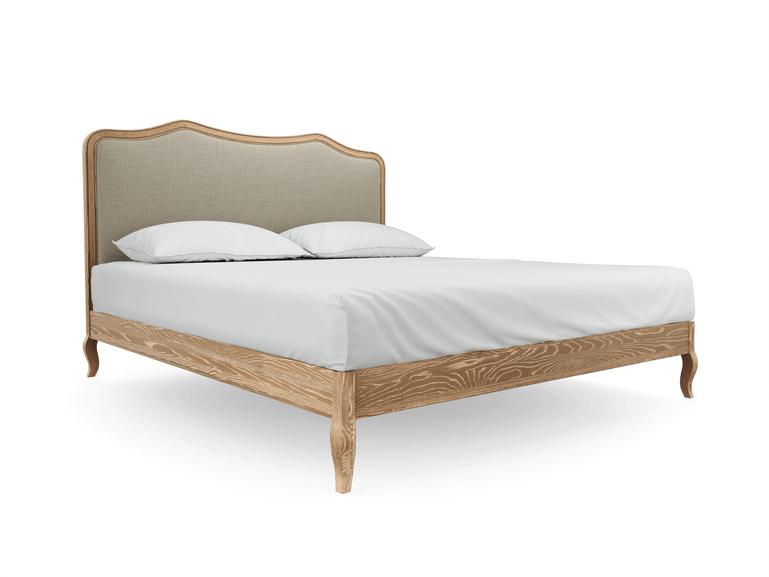 Liquorice Super King Size Bed Frame In Dune House Linen fabric
