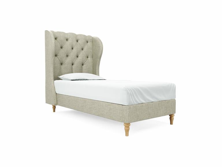 Camelia Single Bed Frame In Dove fabric