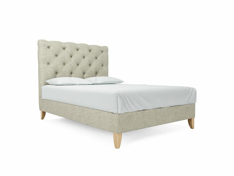 Foxtail Double Bed Frame In Dove fabric