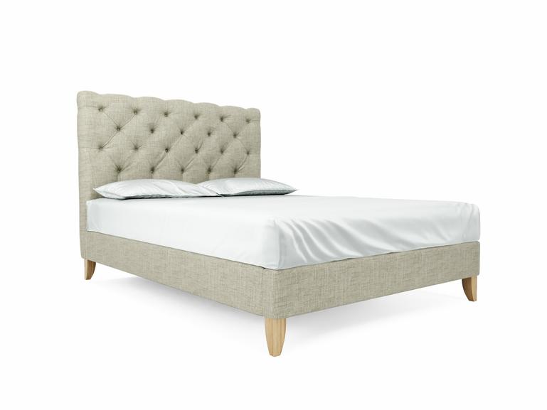 Foxtail King Size Bed Frame In Dove fabric