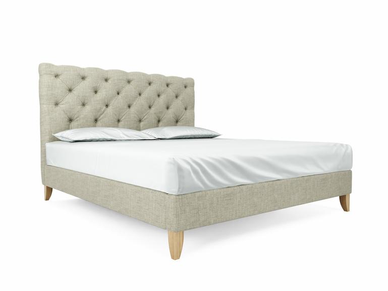 Foxtail Super King Size Bed Frame In Dove fabric