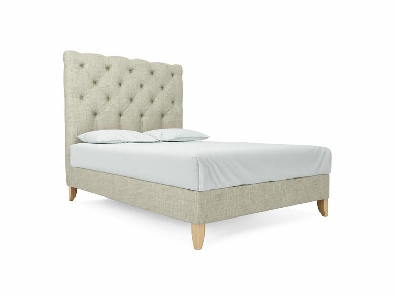 Foxtail (Tall) Double Bed Frame In Dove fabric