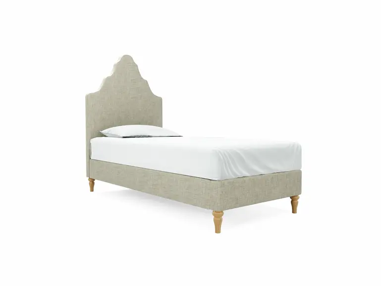 Rose Single Bed Frame In Dove fabric