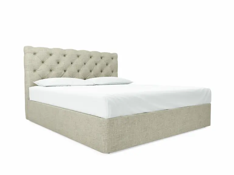 Foxtail Super King Size Divan In Dove fabric