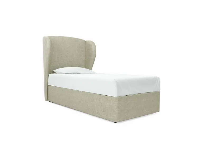 Lupin Single Divan In Dove fabric