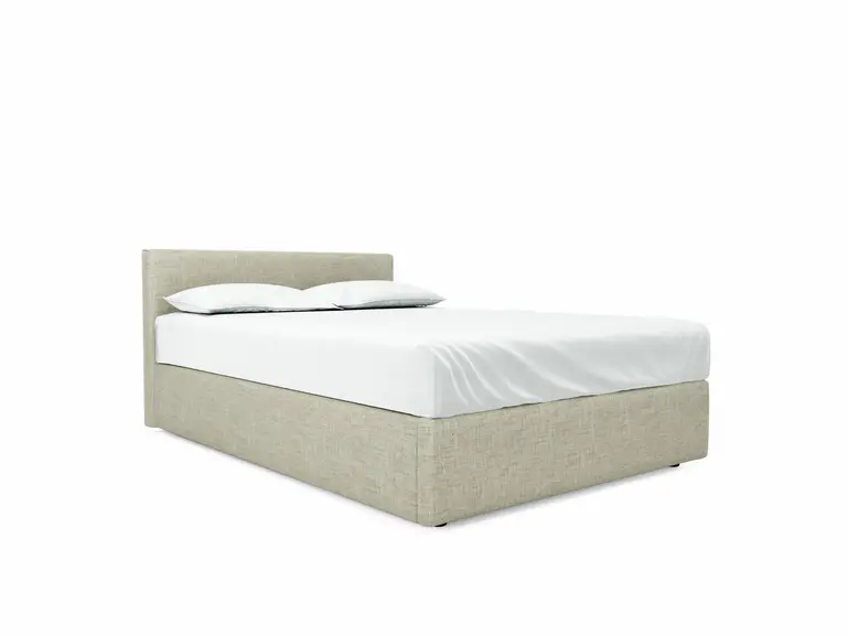 Burdock (Short) Double Ottoman In Dove fabric
