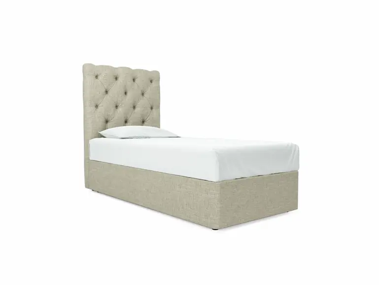 Foxtail (Tall) Single Divan In Dove fabric