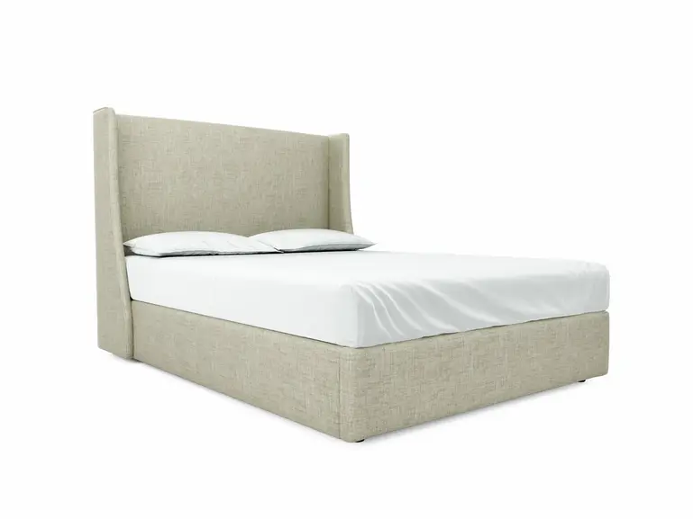 Holly European King Size Ottoman In Dove fabric